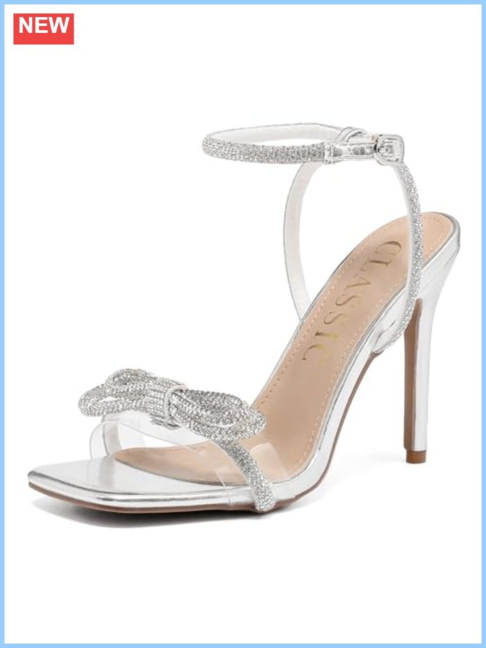 Sparkling Rhinestone Crystal Bow Strappy Heeled Sandals Wedding Party Shoes